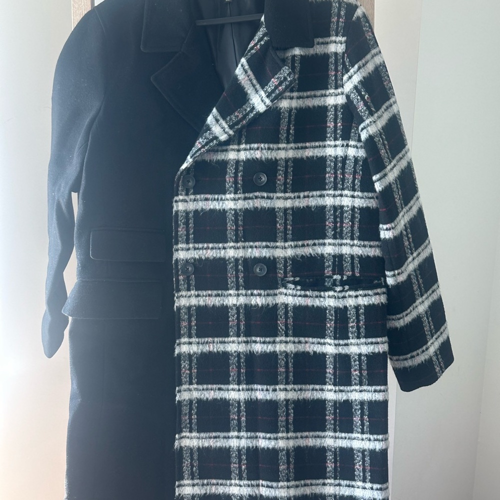 INC International Concepts Black and White Pea Coat